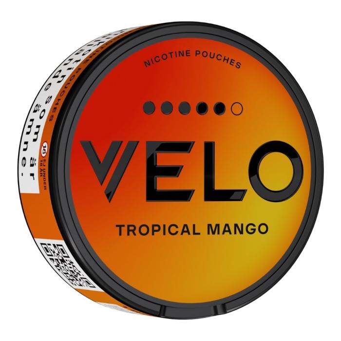 Bild 4, VELO Tropical Mango snus dosa med stark smak av mango