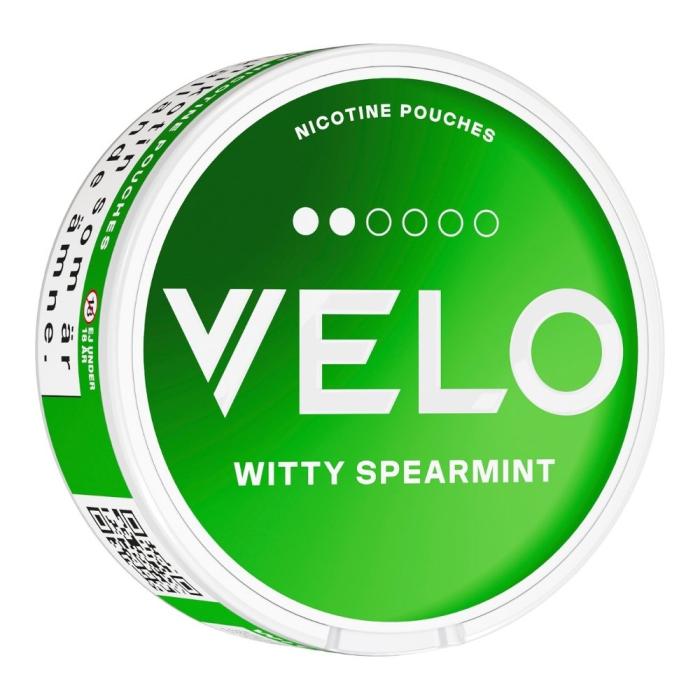 Bild 5, VELO Witty Spearmint snusdosa från sidan