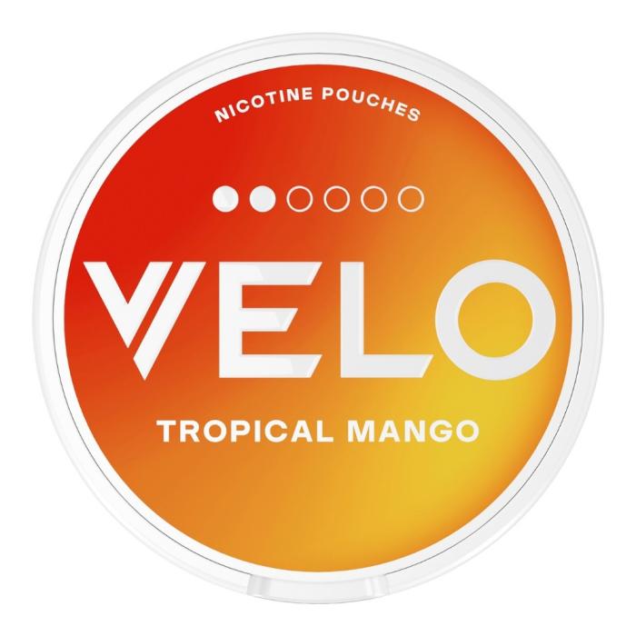 Bild 1, VELO Tropical Mango snus dosa 6 mg med fruktig smak av mango