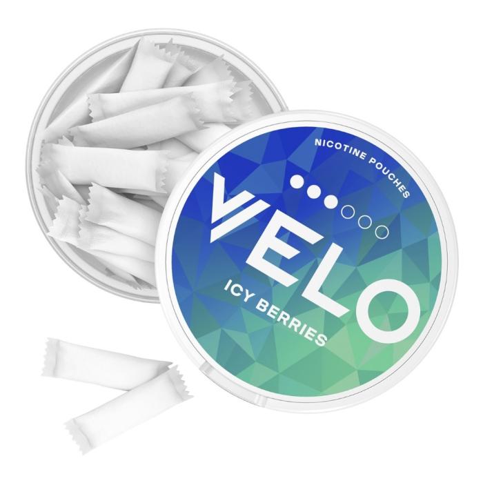 Bild 3, VELO Icy Berries nikotinpåsar dosa öppnad