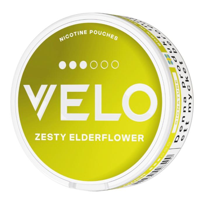 Bild 3, VELO Zesty Elderflower nikotinpåsar dosa sida