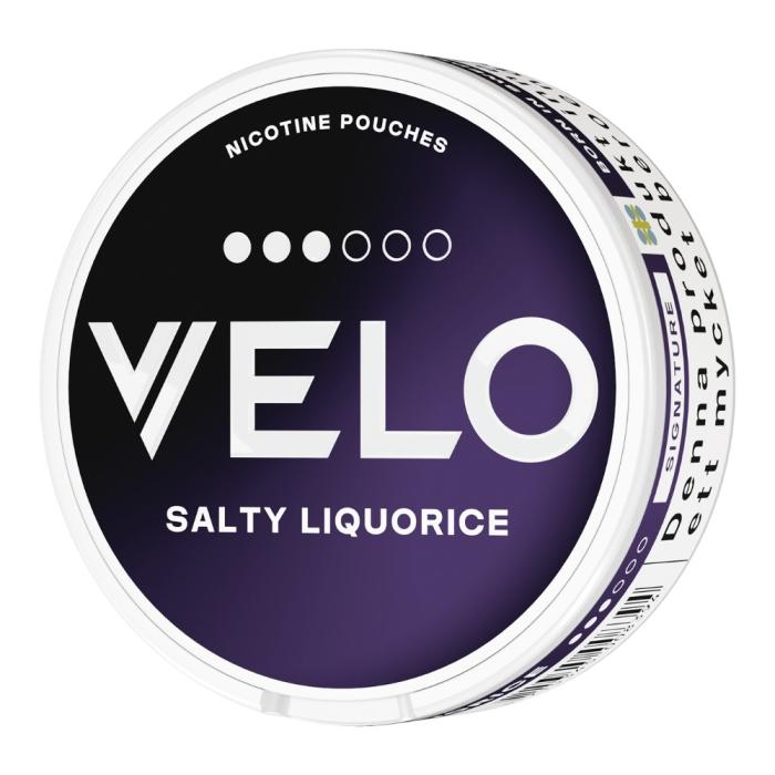 Bild 4, velo salty liquorice nikotinpåsar