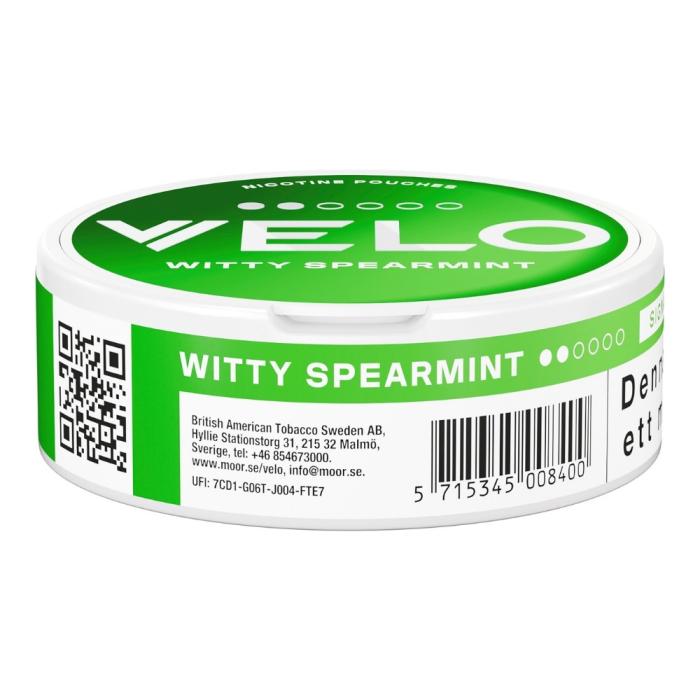 Bild 4, VELO Witty Spearmint snusdosa från sidan