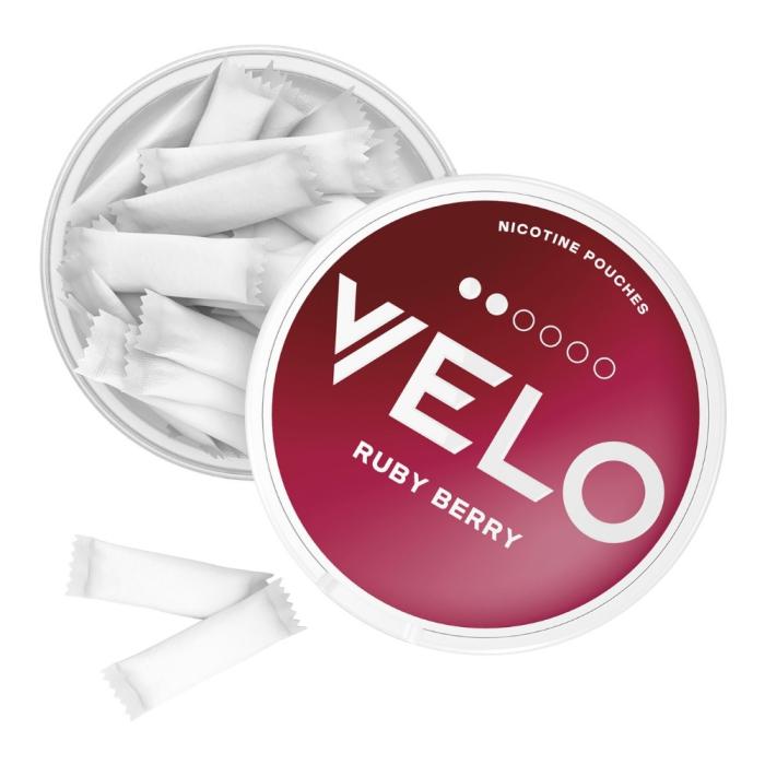 Bild 3, VELO Ruby Berry snus dosa med portioner