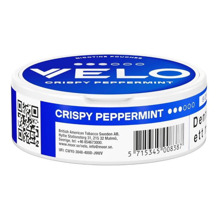 Bild 3, velo crispy peppermint dosa sidovy etikett