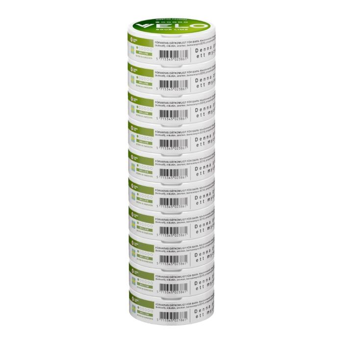 Bild 2, VELO Sour Lime snus mini stock 10 dosor