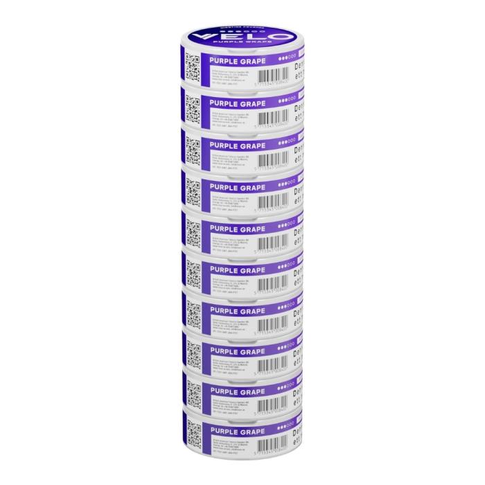 Bild 2, VELO Purple Grape Strong snus stock 10 dosor
